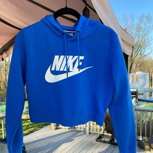 Women’s Nike Original Cropped Hoodie. Size Medium in Royal Blue